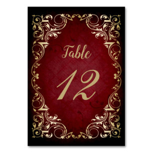 Tarjeta De Mesa Oro rojo vintage ruso