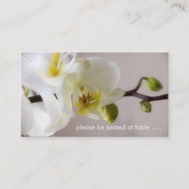 Tarjeta De Mesa Orquídea Blanca (Anverso)
