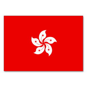Tarjeta De Mesa Orquídea blanca de la bandera de Hong Kong en rojo