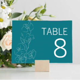 Tarjeta De Mesa Orquídea Blanca ・ Rótulo moderno del número de la