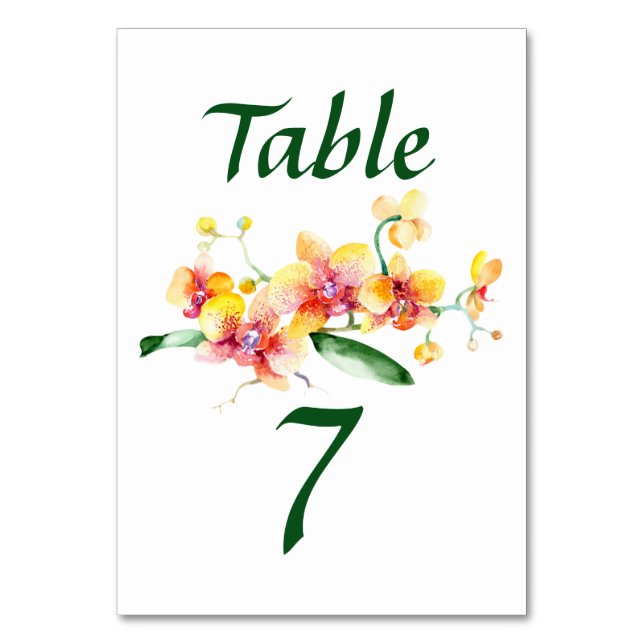 Tarjeta De Mesa Orquídea Floral (Anverso)