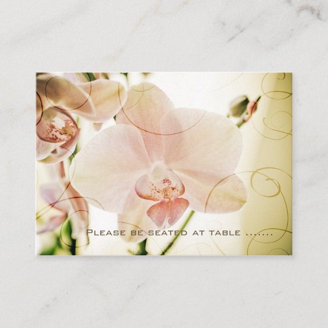 Tarjeta De Mesa Orquídea Rosa ・ Minitarjeta de asiento para invita (Anverso)