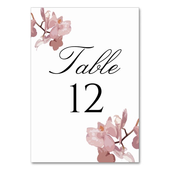 Tarjeta De Mesa Orquídea Rosa Opaca  (Anverso)