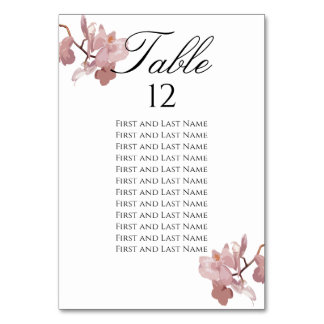 Tarjeta De Mesa Orquídea Rosa Opaco