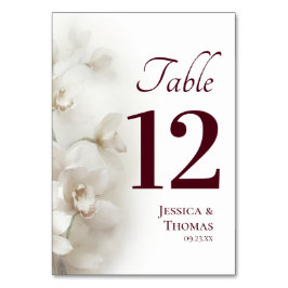 Tarjeta De Mesa Orquídeas Blancas Soñadoras Estilo Floral Boda