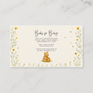 Tarjeta De Mesa Oso de Miel Floral Bebé de Libros 