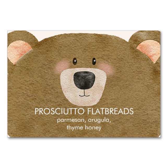 Tarjeta De Mesa Oso lindo Podemos anticipar Baby Shower de espera  (Anverso)