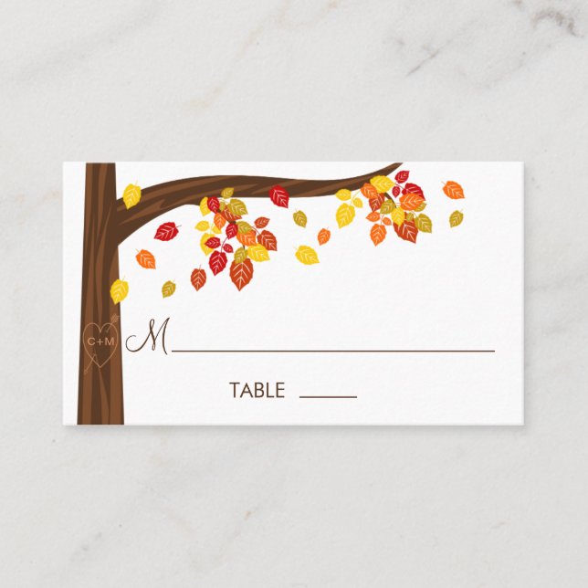 Tarjeta De Mesa Otoño Cae Sale De Las Cartas De La Plaza (Anverso)