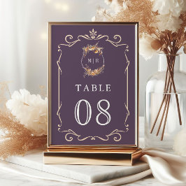Tarjeta De Mesa Otoño Cresta Flor Silvestre Polvorienta Púrpura Bo