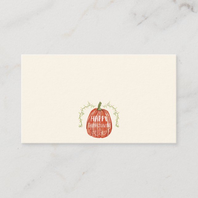 Tarjeta De Mesa Otoño de acuarela | Feliz Día de Acción de Gracias (Anverso)