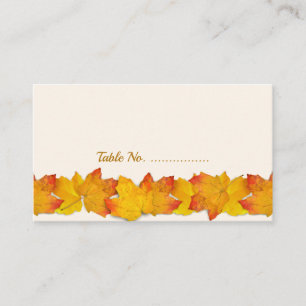 Tarjeta De Mesa Otoño El Oro Sale De Las Cartas De Escort Place De