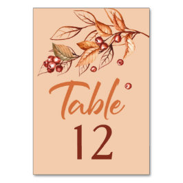 Tarjeta De Mesa Otoño Tono de la Tierra Terracotta Boda