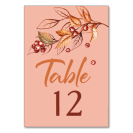 Tarjeta De Mesa Otoño Tono de la Tierra Terracotta Boda