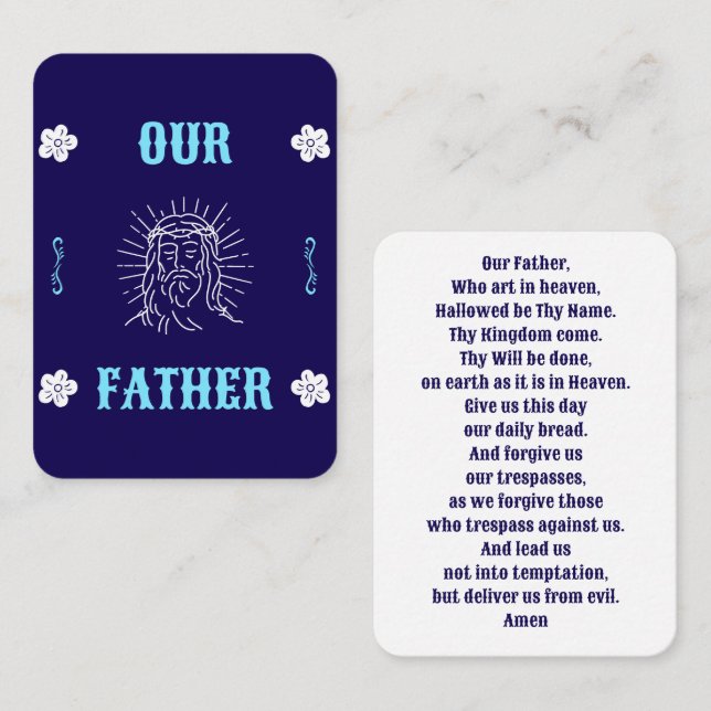 Tarjeta De Mesa Our Father Prayer Card – Traditional Language (Anverso / Reverso)