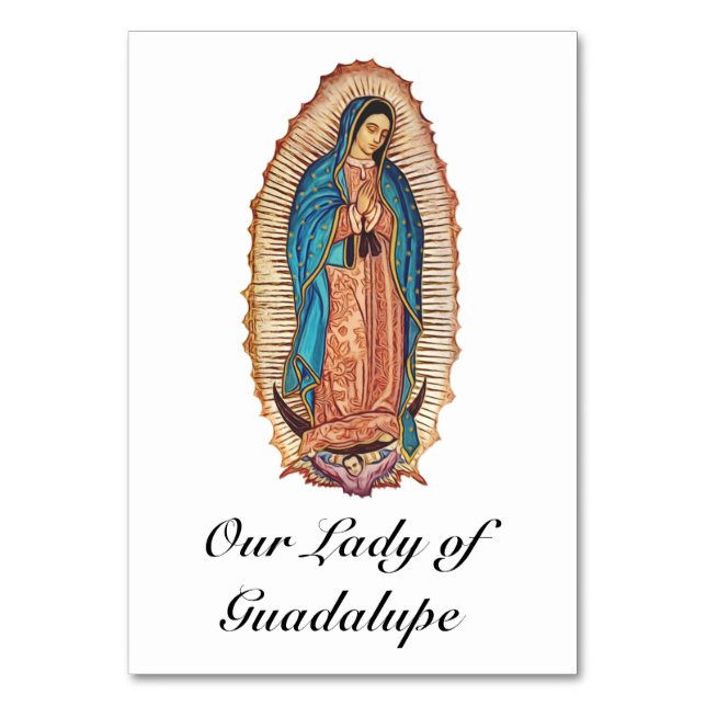 Tarjeta De Mesa Our Lady of Guadalupe Miraculous Tilma Fine Art (Anverso)