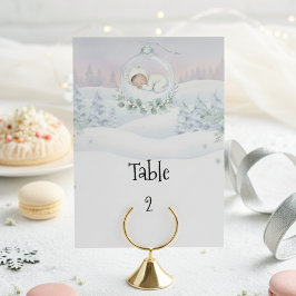 Tarjeta De Mesa Our Little Snowbaby is on the way Seating Guide