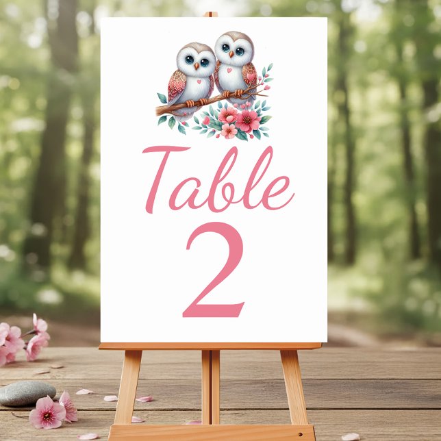 Tarjeta De Mesa Owl Woodland Boho Rustic Country Wedding  (Subido por el creador)