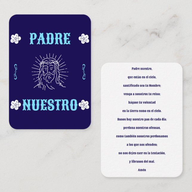 Tarjeta De Mesa Padre Nuestro Prayer Card – Spanish Our Father (Anverso / Reverso)