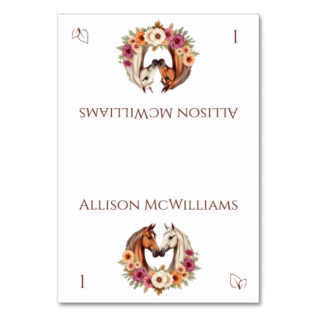 Tarjeta De Mesa País Caballos Occidentales - Ícono vegetariano (Anverso)