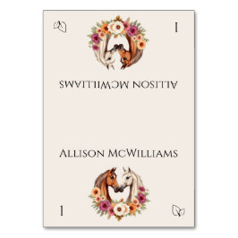 Tarjeta De Mesa País Caballos Occidentales - Ícono vegetariano