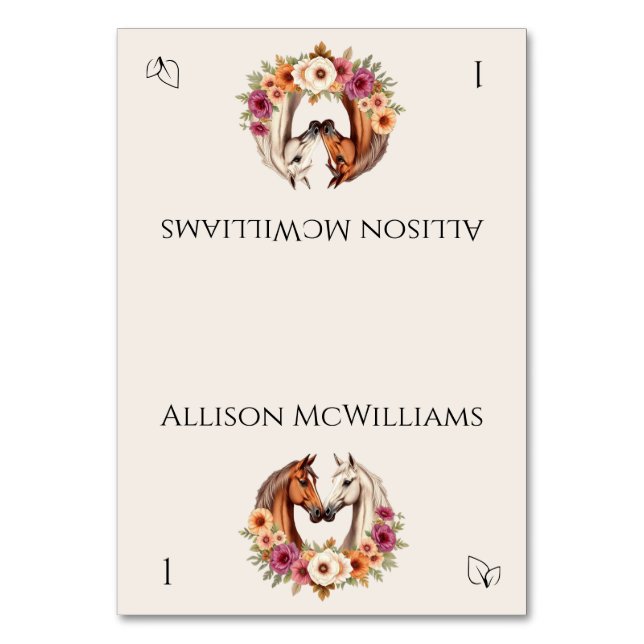 Tarjeta De Mesa País Caballos Occidentales - Ícono vegetariano (Anverso)