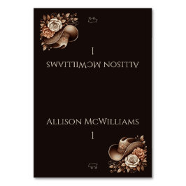 Tarjeta De Mesa País Gorra de Vaquera Occidental con ícono de cerd