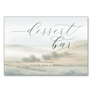 Tarjeta De Mesa Paisaje sereno de acuarela pastel