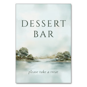 Tarjeta De Mesa Paisaje Tranquilo de Acuarela Pastel