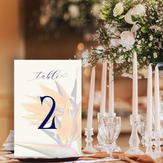 Tarjeta De Mesa Pájaro de paraíso Cartas de números de tabla de do