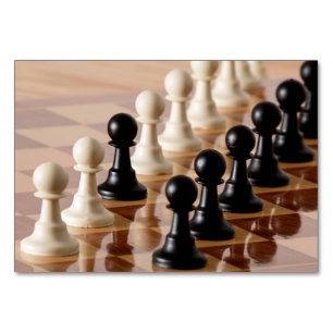 Tarjeta De Mesa Palancas en el tablero de ajedrez