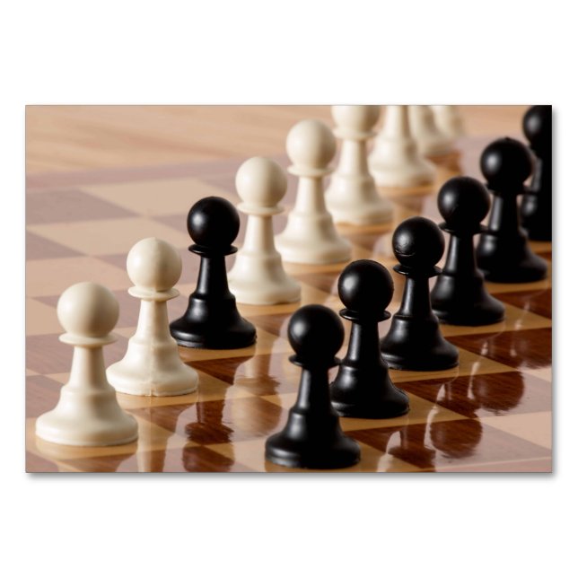 Tarjeta De Mesa Palancas en el tablero de ajedrez (Anverso)