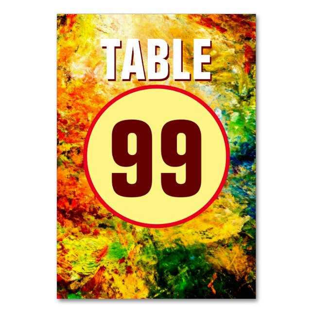 Tarjeta De Mesa Paleta de artista colorida (Anverso)