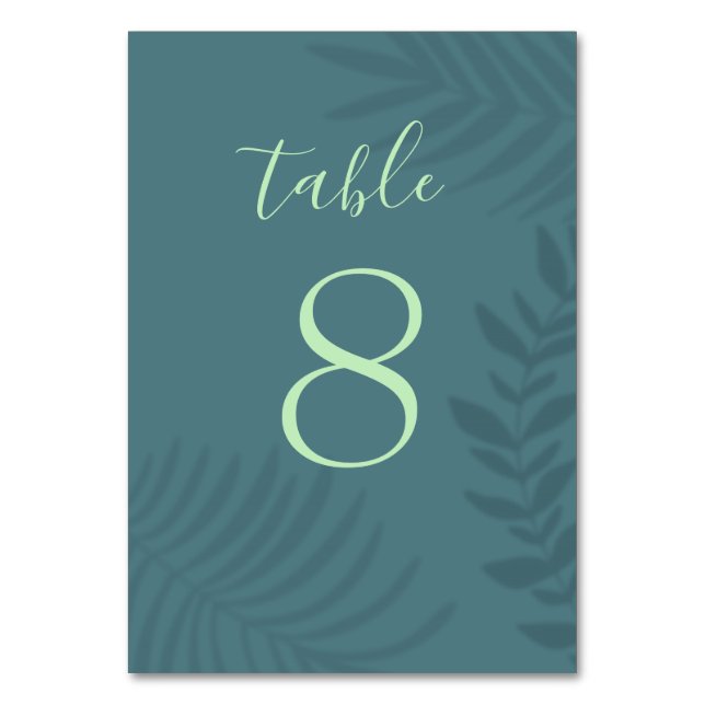 Tarjeta De Mesa Paleta de sombra Verde azulada (Anverso)