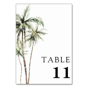 Tarjeta De Mesa Palm Tree Tropical   Boda mínimo
