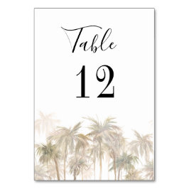 Tarjeta De Mesa Palm Trees Beach Custom Wedding