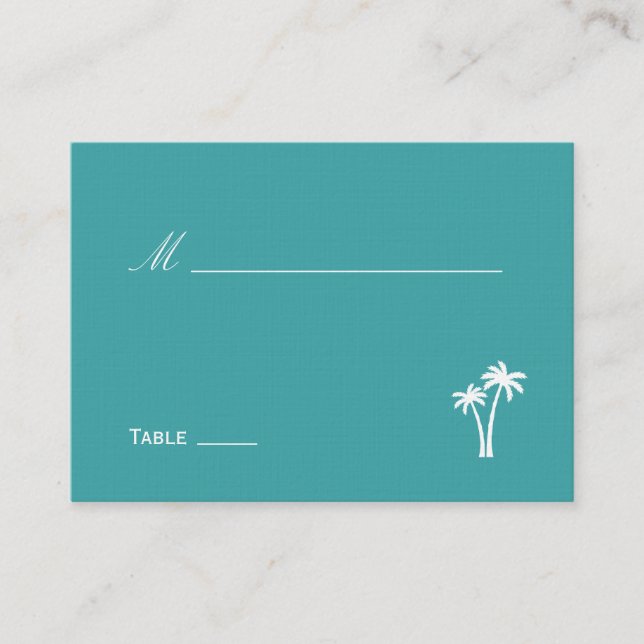 Tarjeta De Mesa Palm Trees Boda Place Card (Anverso)