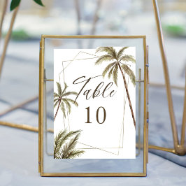 Tarjeta De Mesa Palm Trees de color de agua tropical Boda bohemio