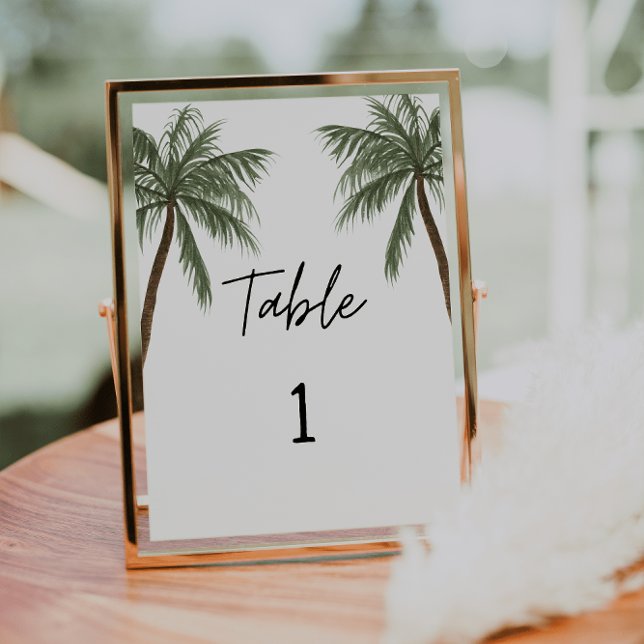 Tarjeta De Mesa Palm Trees Tropicales minimalistas (Subido por el creador)