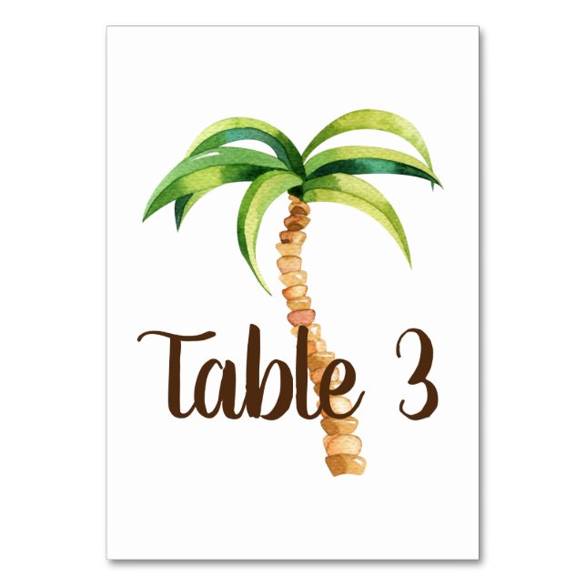Tarjeta De Mesa Palmera de la Isla (Anverso)