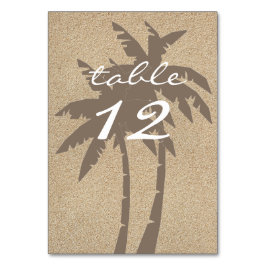 Tarjeta De Mesa Palmeras y arena de playa