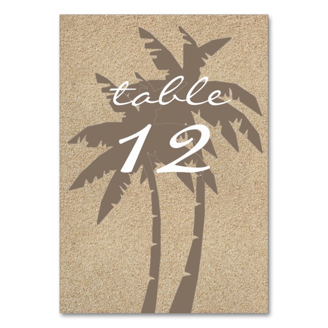 Tarjeta De Mesa Palmeras y arena de playa (Anverso)