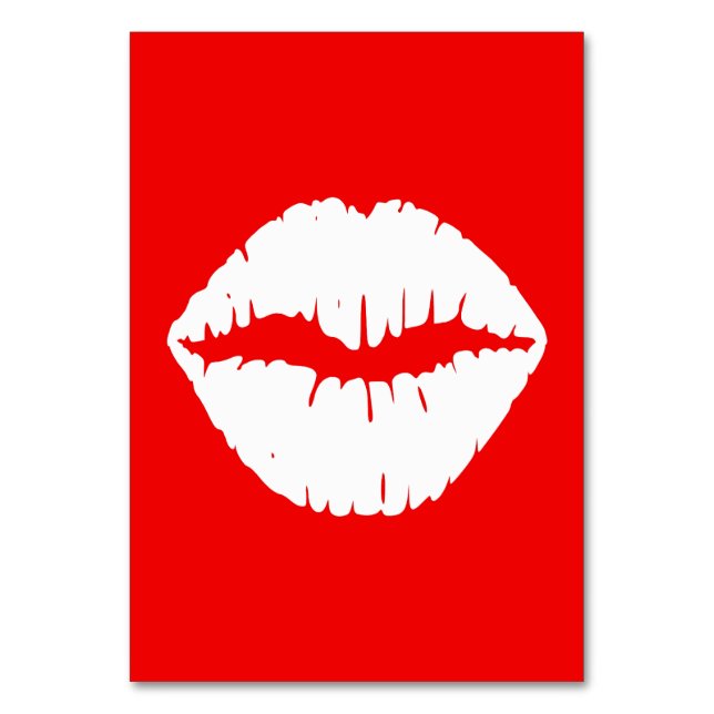Tarjeta De Mesa Palo de labios rojo y blanco (Anverso)