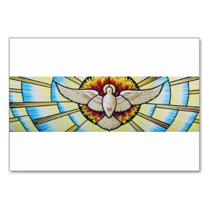 Tarjeta De Mesa Paloma del Espíritu Santo vidriera