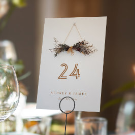Tarjeta De Mesa Pampas de flores silvestres secas | Decoración Rús