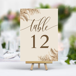 Tarjeta De Mesa Pampas Grass Bohemian Boda exótico de tierra