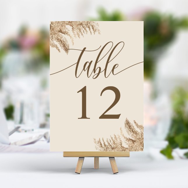 Tarjeta De Mesa Pampas Grass Bohemian Boda exótico de tierra (Subido por el creador)
