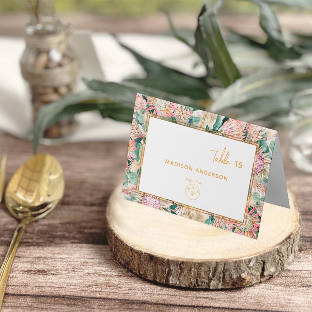 Tarjeta De Mesa Pampas Vegetarian Meal Choice Guest Name Card (Subido por el creador)