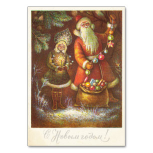 Tarjeta De Mesa Papá Noel con Snowmaden