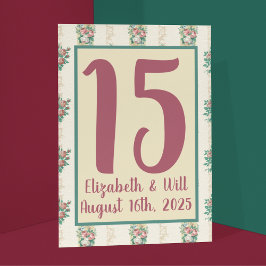 Tarjeta De Mesa Papel de escritorio floral de los años 40