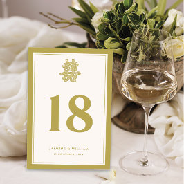 Tarjeta De Mesa Papel floral corta doble felicidad Boda chino